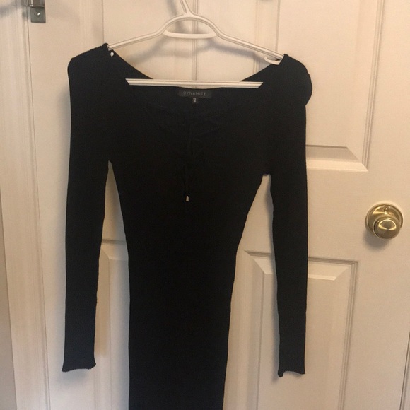 Tie up detail sweater dress - Picture 3 of 4